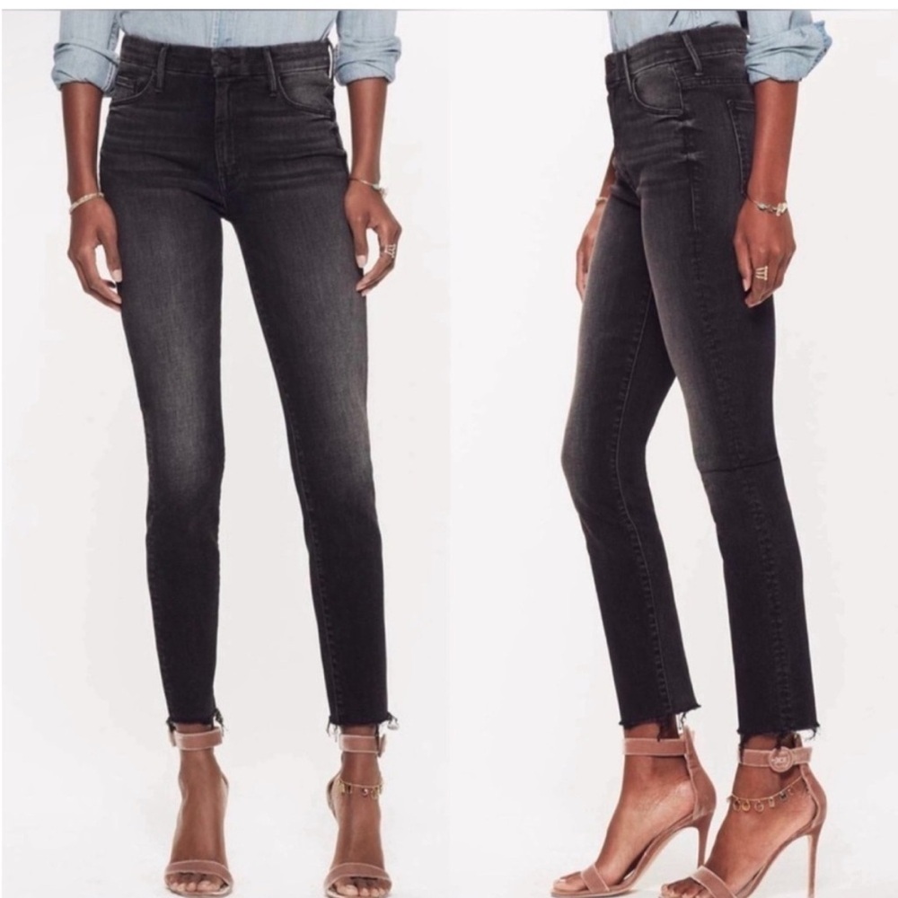 MOTHER High-Waisted Looker Ankle Fray Jeans – Lighting Up Lanterns 🖤👖